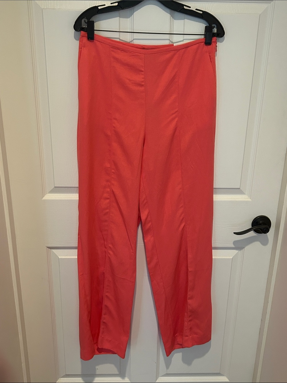 Ann Taylor Coral-Red Wide Leg Pants